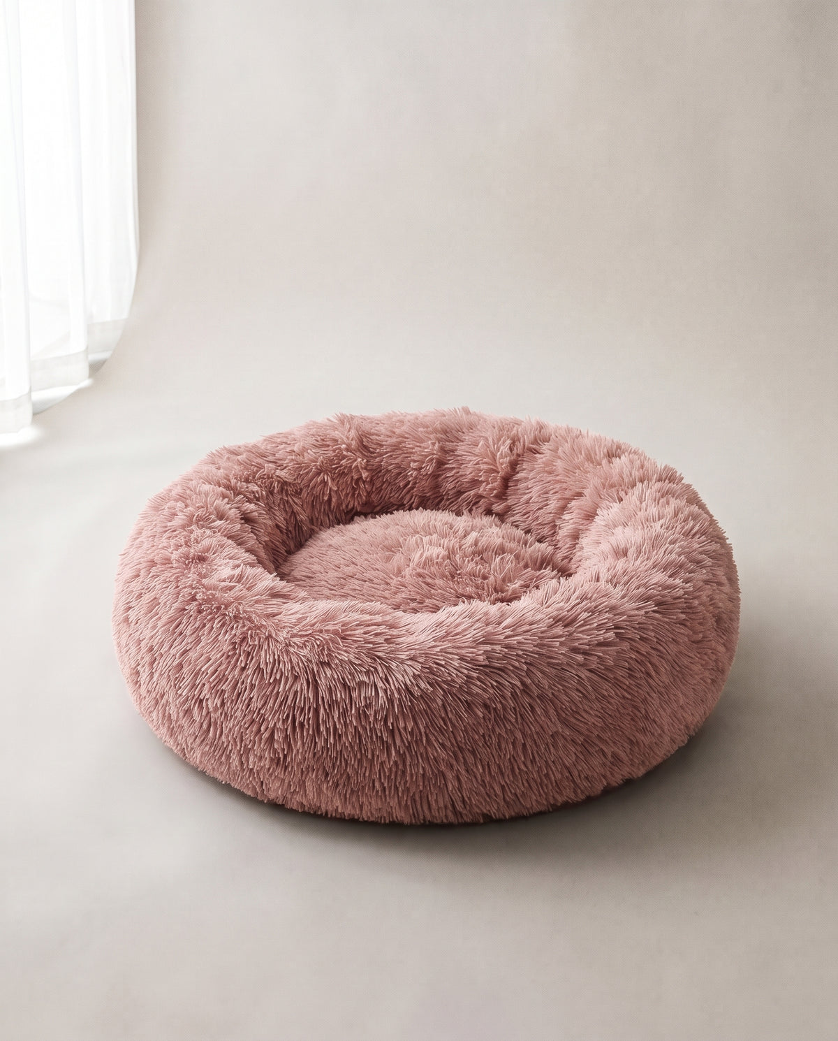 kuschelrund Donut-Bett in Altrosa