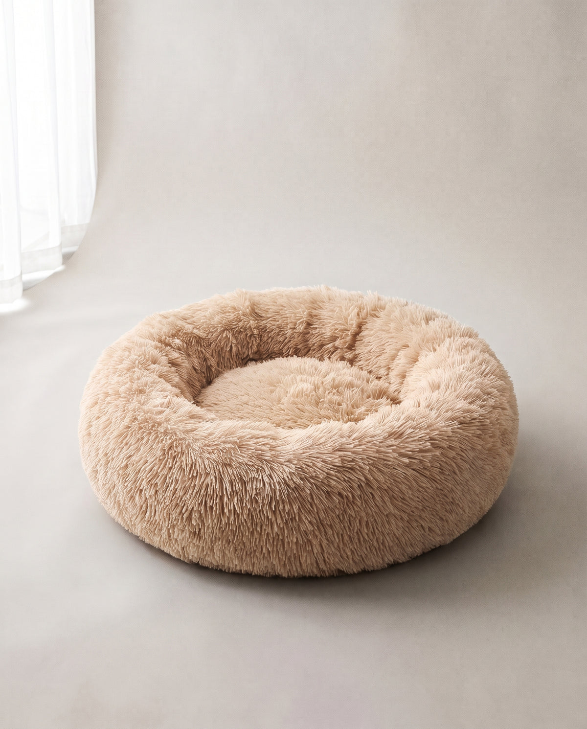 kuschelrund Donut-Bett in Apricot