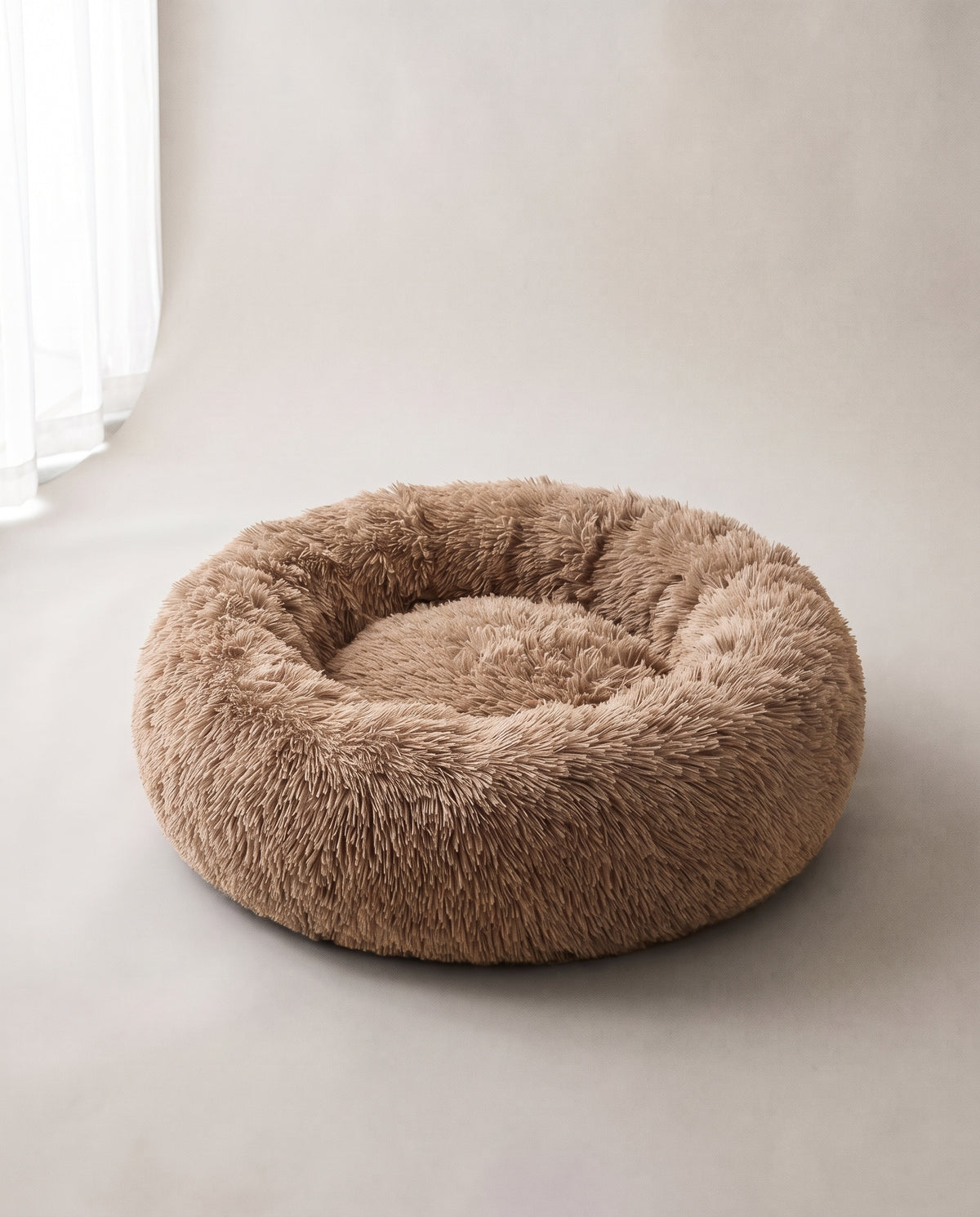 kuschelrund Donut-Bett in Camel