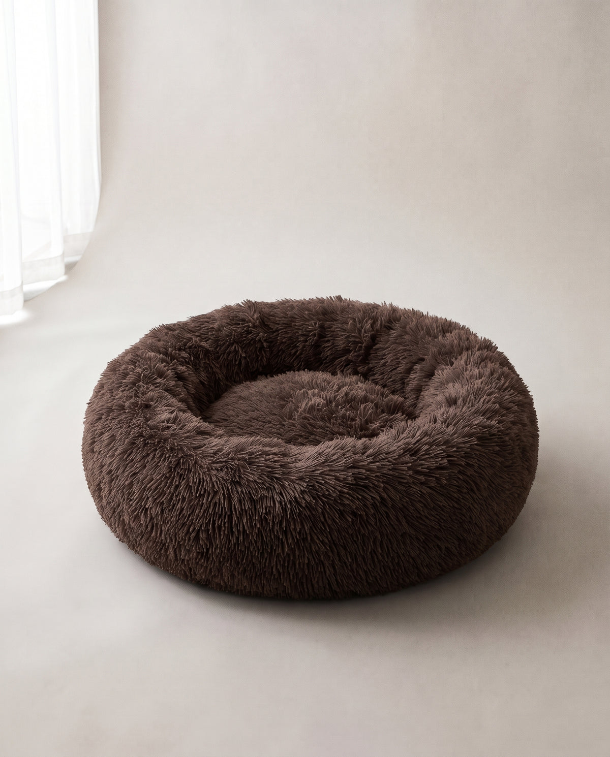 kuschelrund Donut-Bett in Dunkelbraun