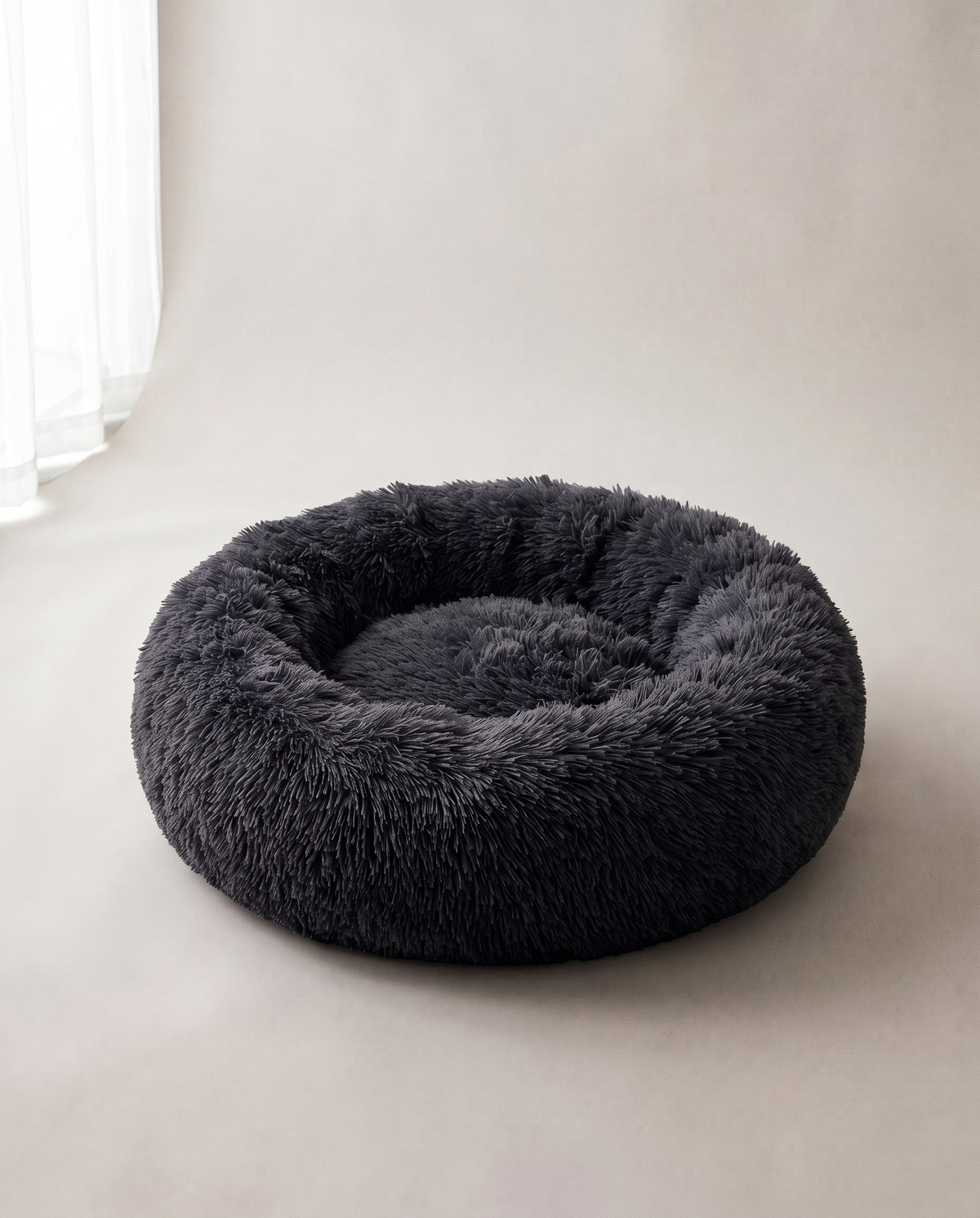 kuschelrund Donut-Bett in Schwarz