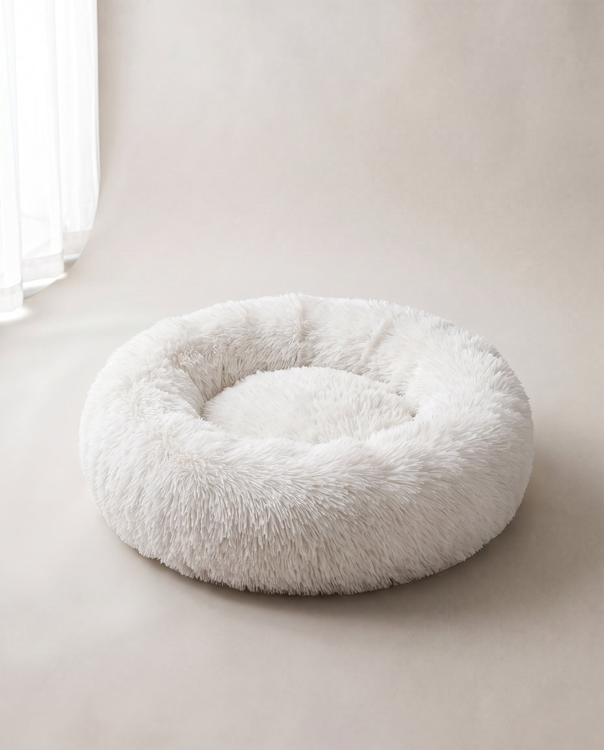 kuschelrund Donut-Bett in Weiß