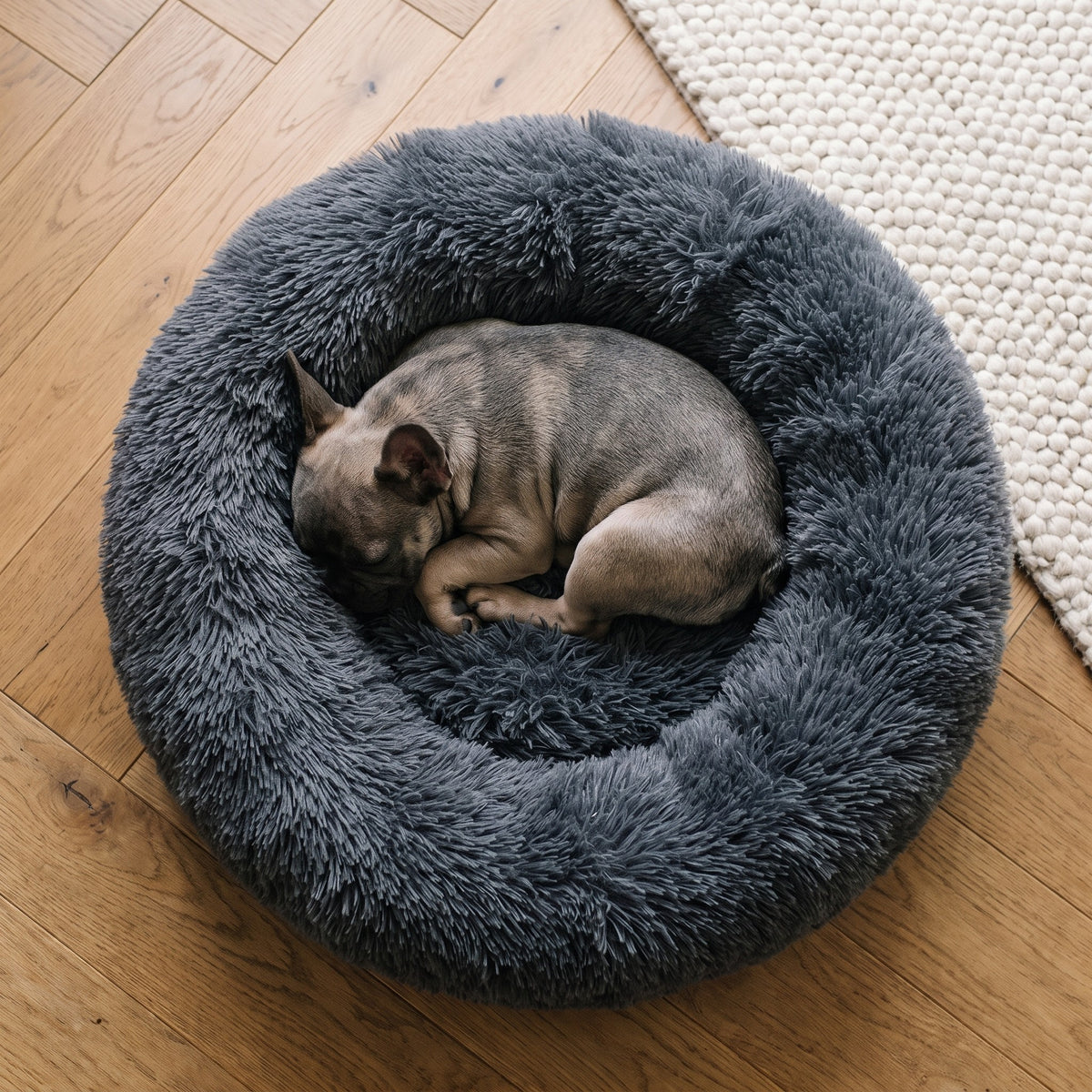 Flauschiges Donut-Bett für Hunde und Katzen, rund, 13 Farben, maschinenwaschbar