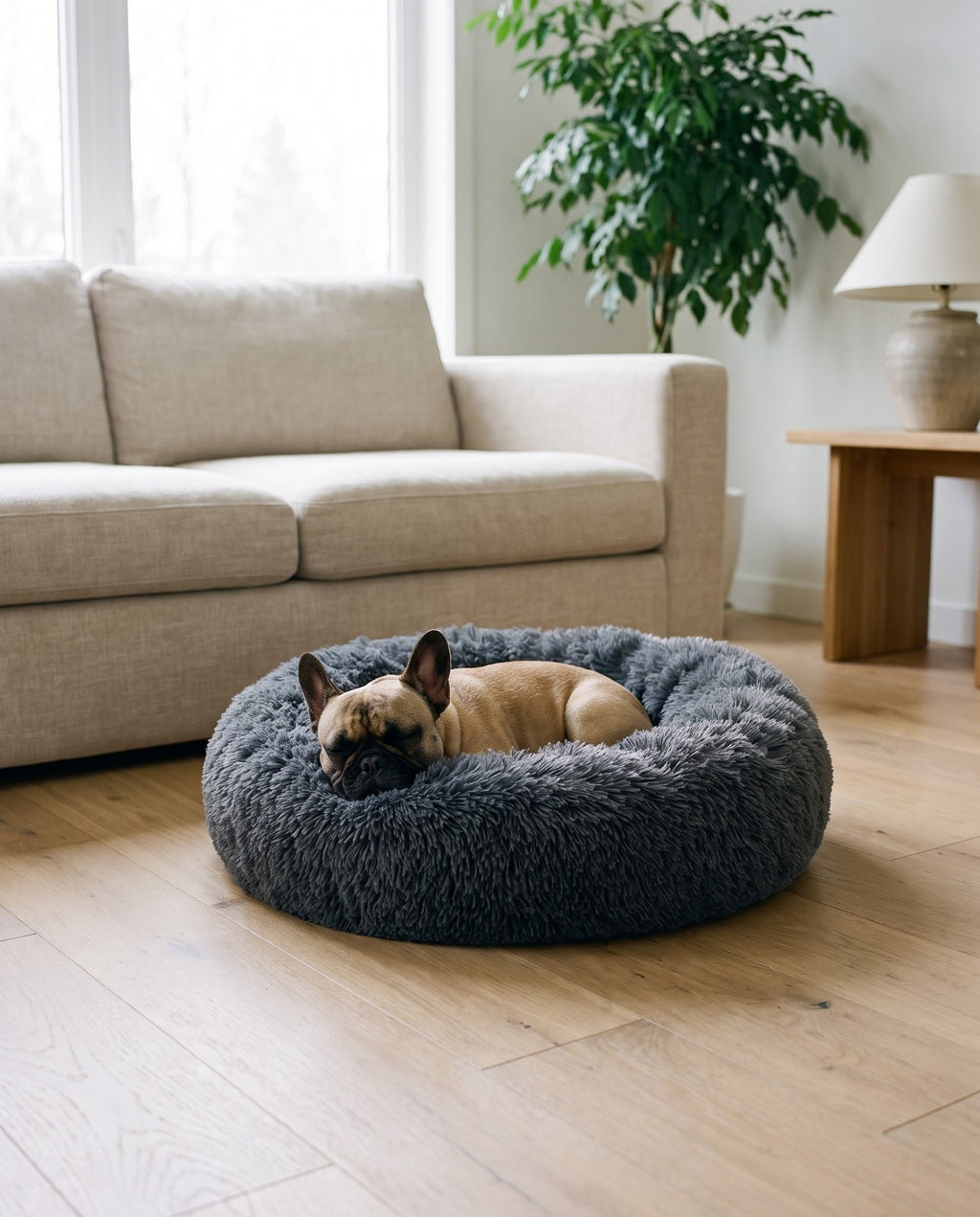 Flauschiges Donut-Bett für Hunde und Katzen, rund, 13 Farben, maschinenwaschbar