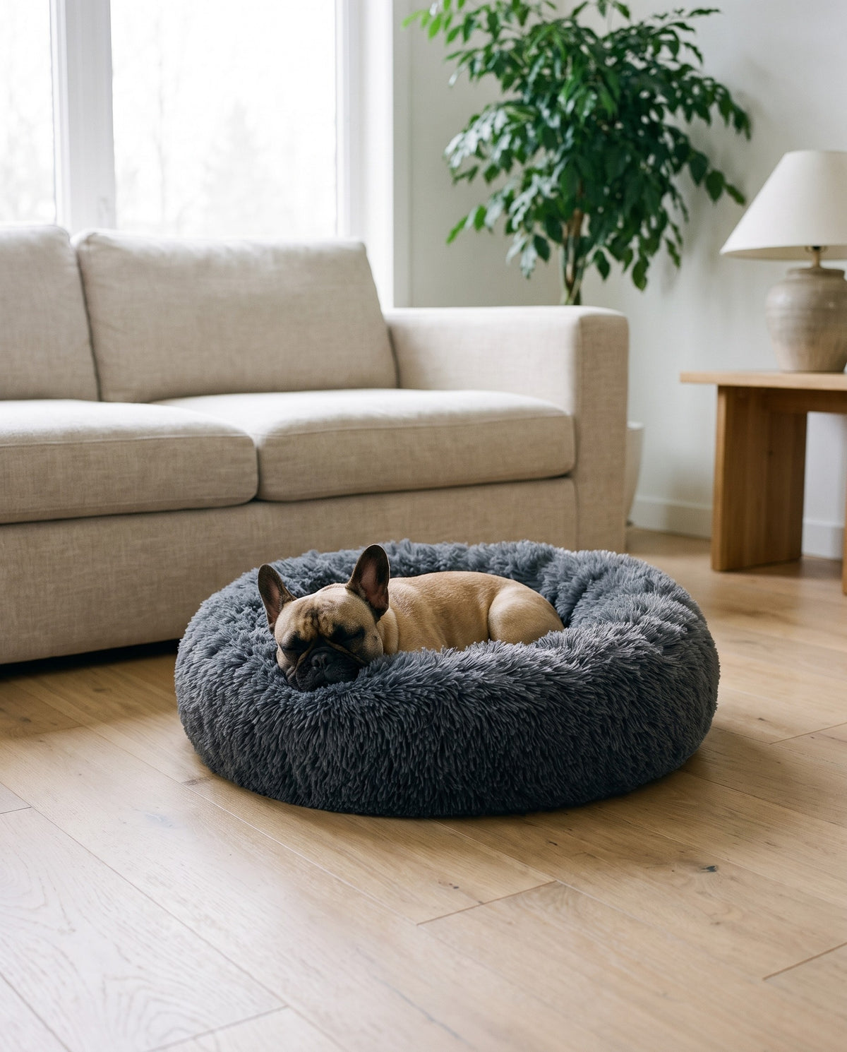 Flauschiges Donut-Bett für Hunde und Katzen, rund, 13 Farben, maschinenwaschbar