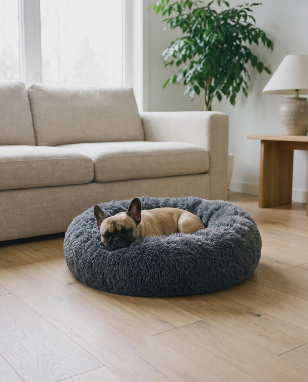 Flauschiges Donut-Bett für Hunde und Katzen, rund, 13 Farben, maschinenwaschbar
